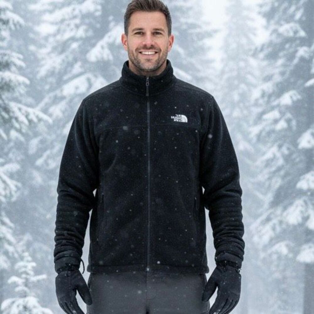 The North Face‎ Black Full Zip Fleece Jacket Men’s Medium Lightweight